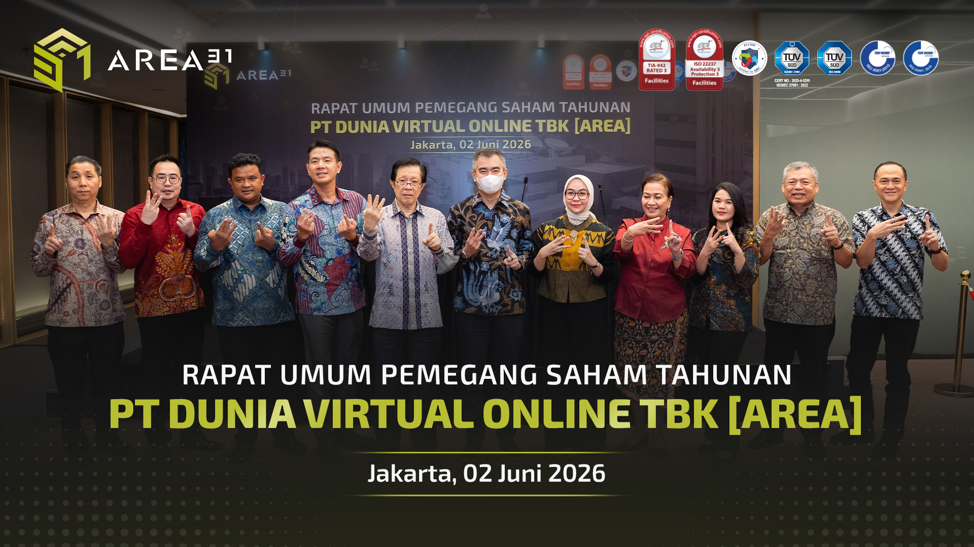 RUPST 2026 PT Dunia Virtual Online Tbk [AREA]